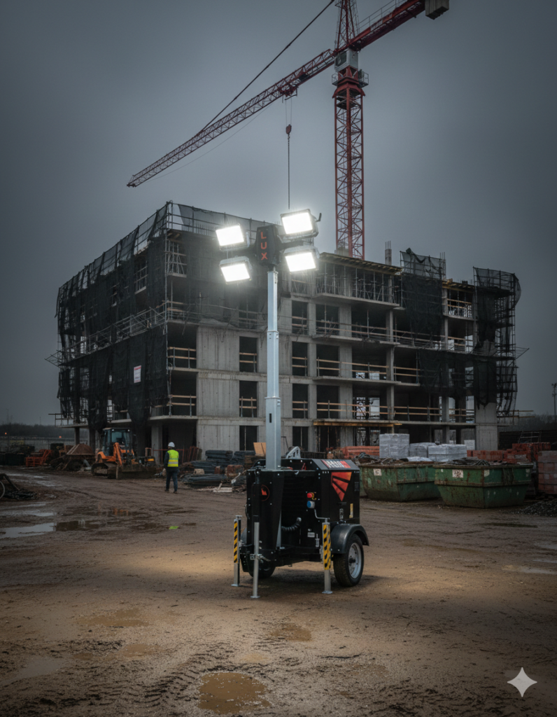 Le torri faro Luxtower offrono illuminazione potente e affidabile per cantieri e aree esterne